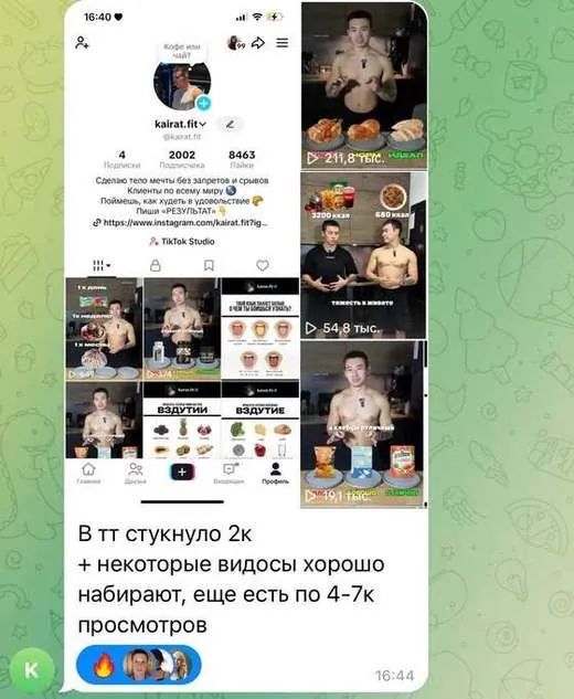 скриншот из чата учеников